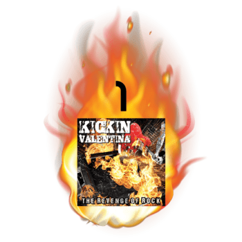 Kickin Valentina CD Cover in Flames